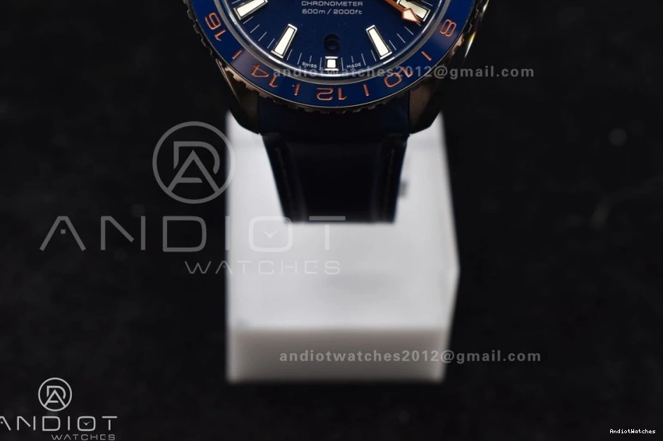 Clone Ocean Co-Axial Dial Super Strap Blue GMT A8605 600M Best Blue VSF on Edition Ceramic Trendsetting Planet 43.5mm Bezel 1009 Rubber 1:1 0313